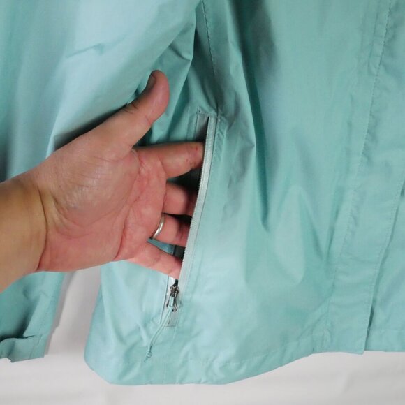 Columbia Jacket Women Size M Teal Hooded Omni Shield Full Zip Weather Proof READ - Picture 5 of 15